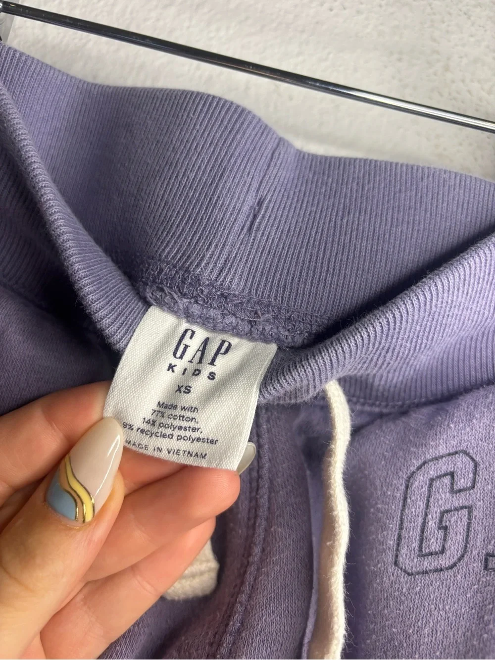 GAP KIDS PURPLE COLORBLOCK BRANDED SWEAT SET SZ XSMALL